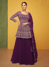 Attractive Salwar Suit in Purple Colour